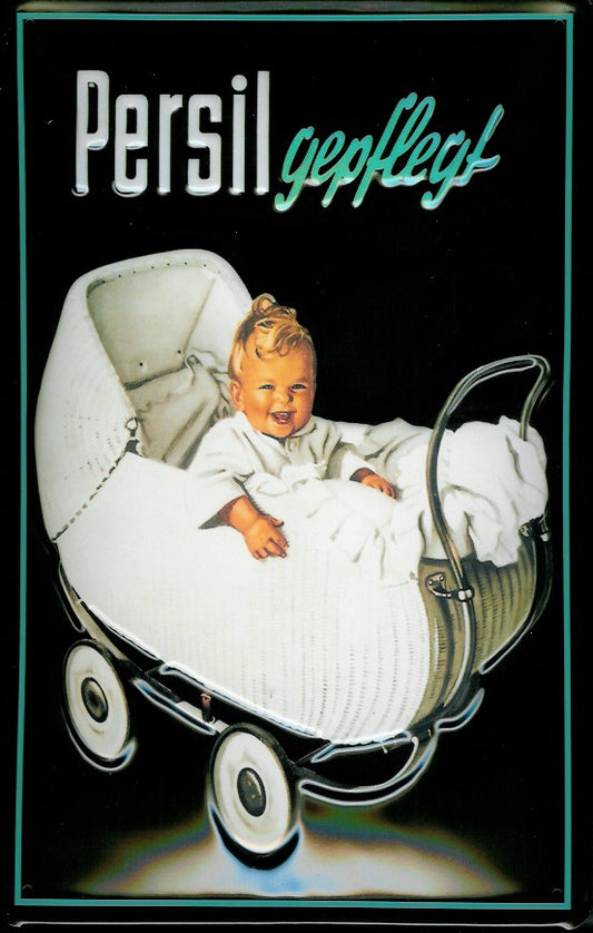 Schild 'Persil gepflegt Baby 50er'