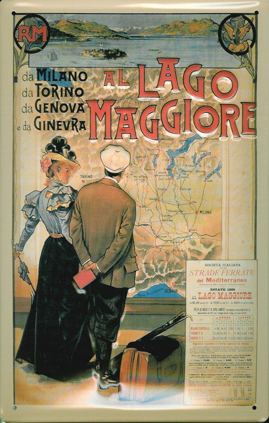 Schild 'Lago Maggiore Fahrplan'