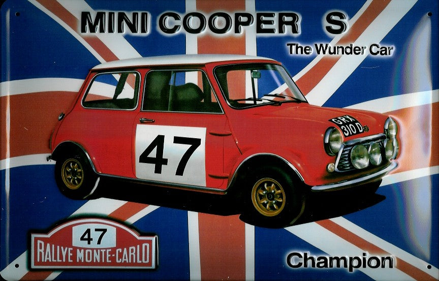 Schild 'Mini Cooper S The wonder car'