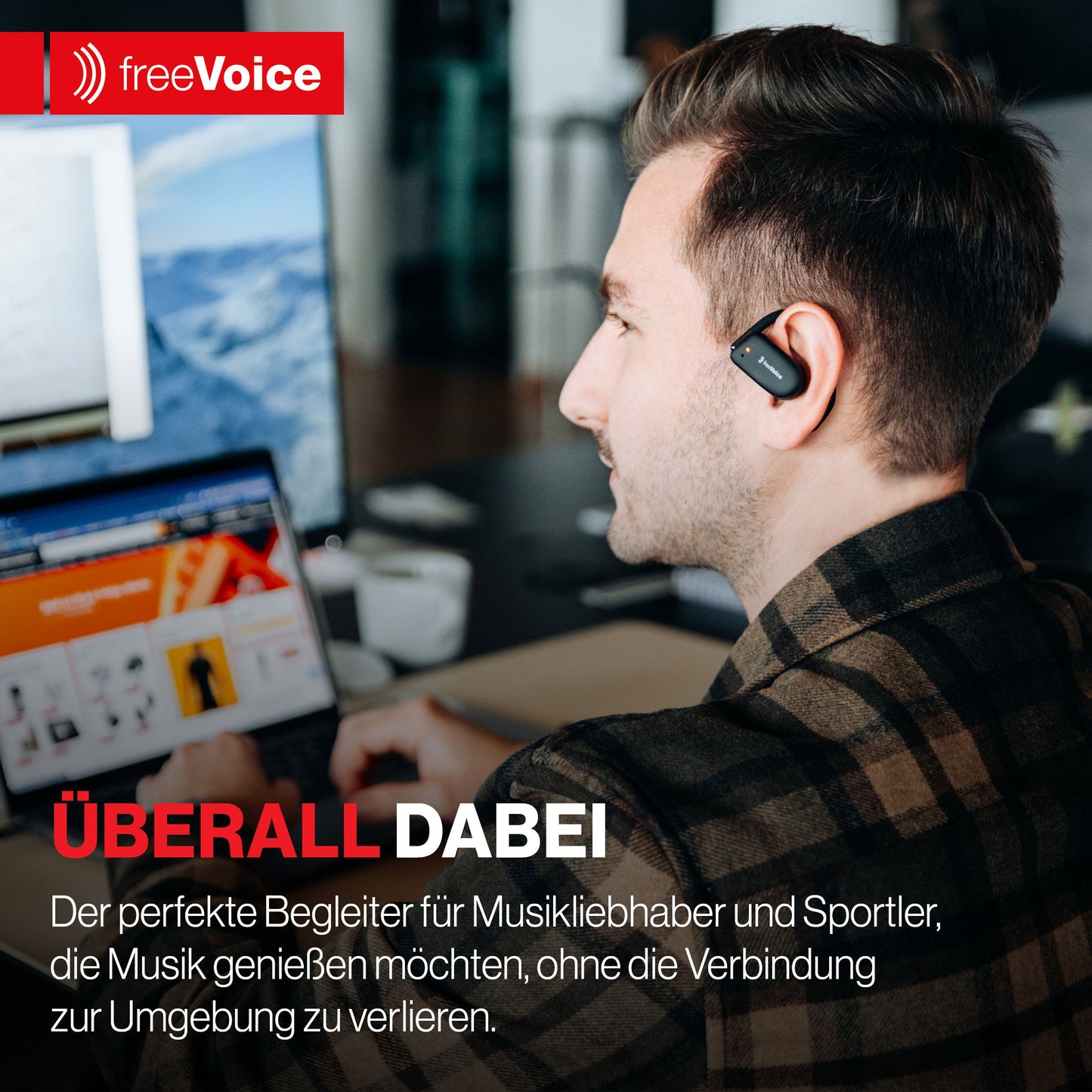 freeVoice Open Ear 100, schwarz (Bluetooth)