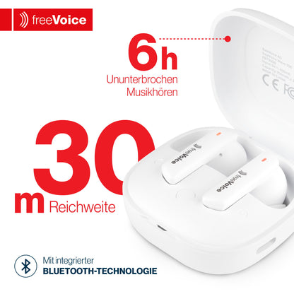 freeVoice Wave 500 Earbuds, weiss (Bluetooth)