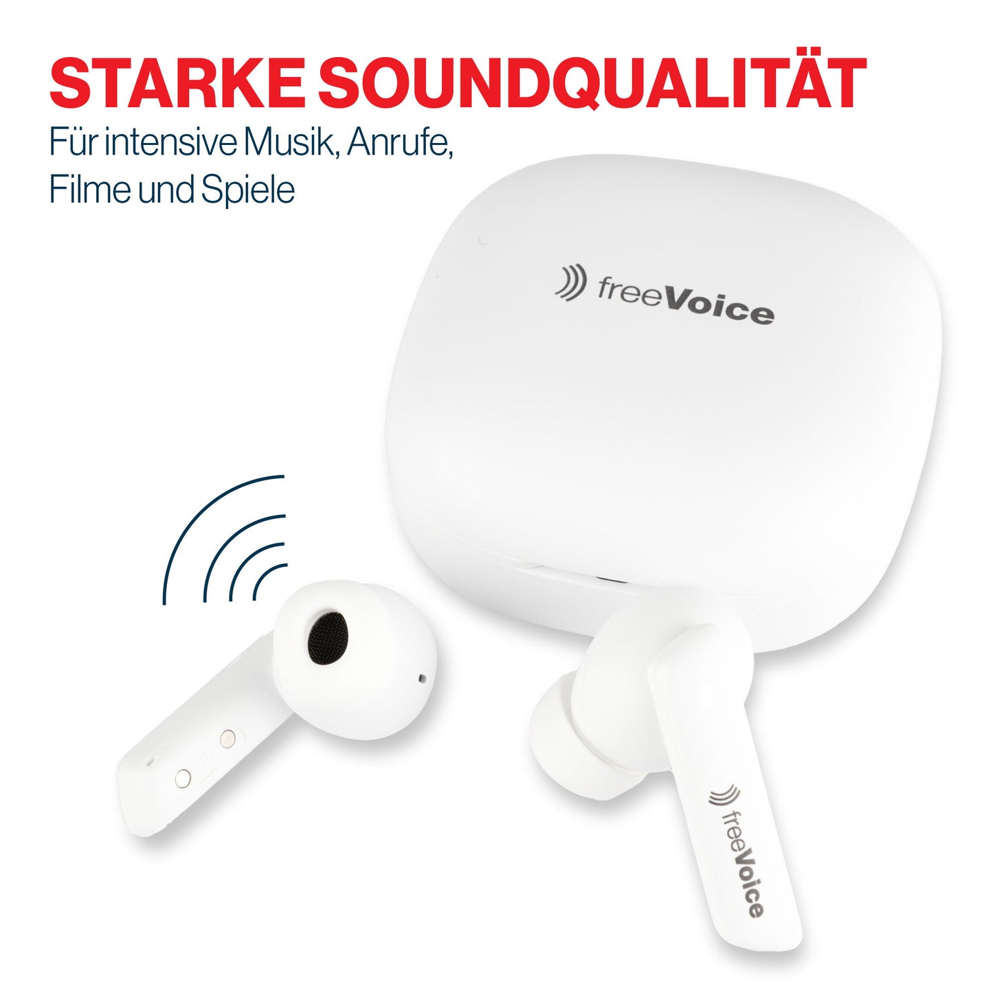 freeVoice Wave 500 Earbuds, weiss (Bluetooth)