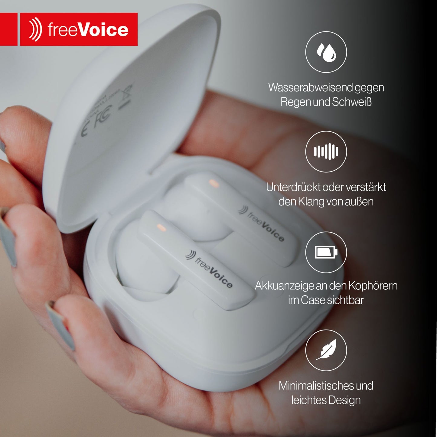 freeVoice Wave 500 Earbuds, weiss (Bluetooth)