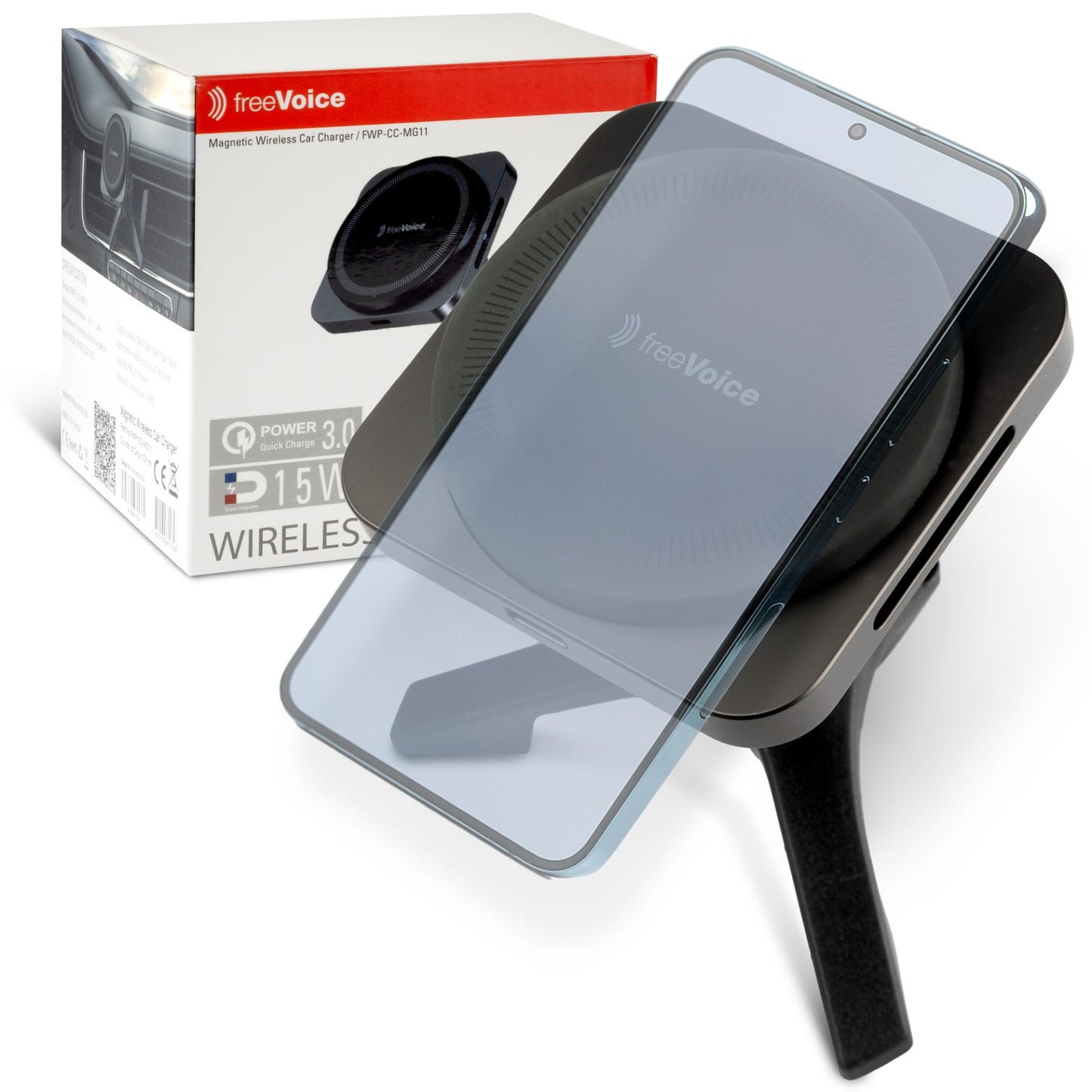 freeVoice Magnetic Wireless Car Charger