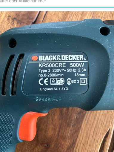 Black&Decker - KR500CRE Elektro-Schlagbohrmaschine - Gebraucht
