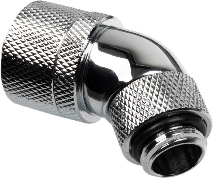 Alphacool HF Anschluss 45 Grad G1/4 Zoll AG auf 16/10mm - drehbar, chrome silber