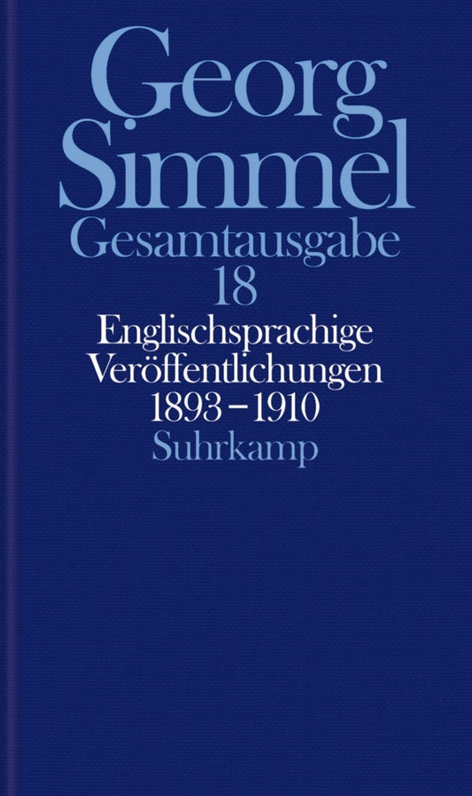 Englischsprachige Veröffentlichungen 1893-1910 (Georg Simmel)