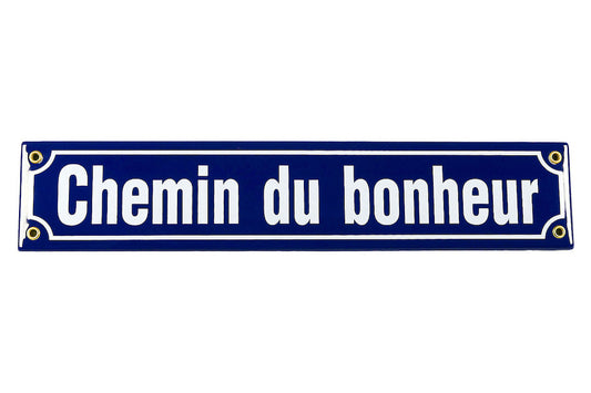 Schild 'Chemin du bonheur' (40 x 6 cm)