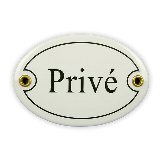 Blechschild "Prive" oval (10.5 x 7 cm)