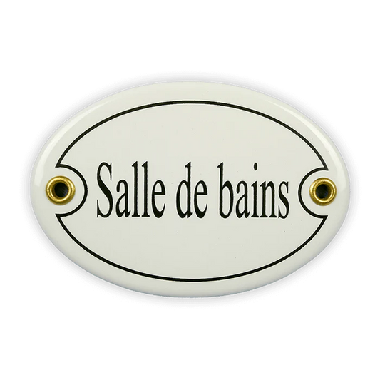 Schild 'Salle de bains' oval (10.5 x 7 cm)