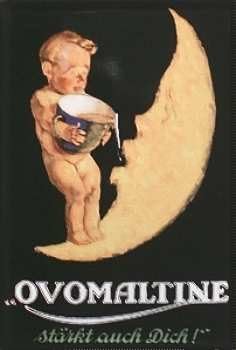 Schild "Ovomaltine stärkt auch Dich" (15 x 10 cm)
