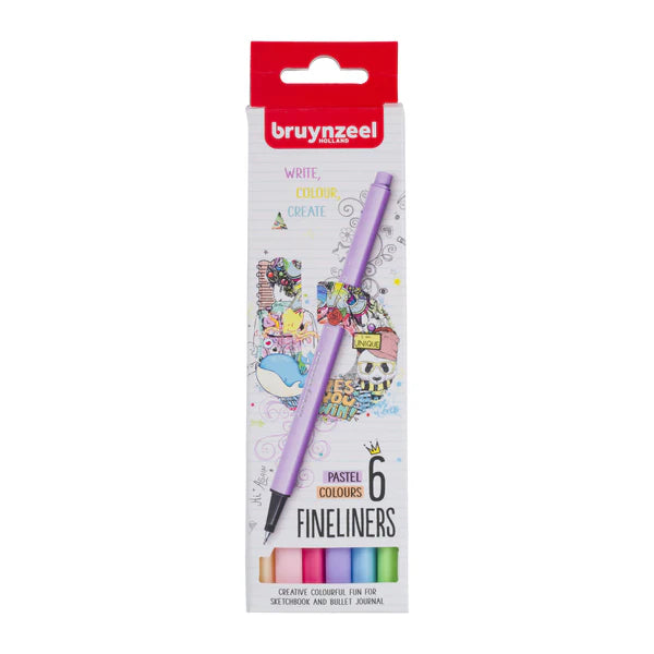 Bruynzeel Fineliner-Set "Pastel" mit 6 Farben