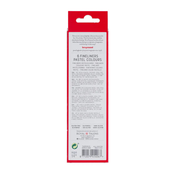 Bruynzeel Fineliner-Set "Pastel" mit 6 Farben