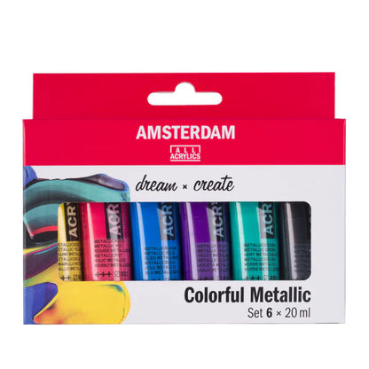Amsterdam Acrylfarben - farbenfrohes Metallicset 6 x 20 ml