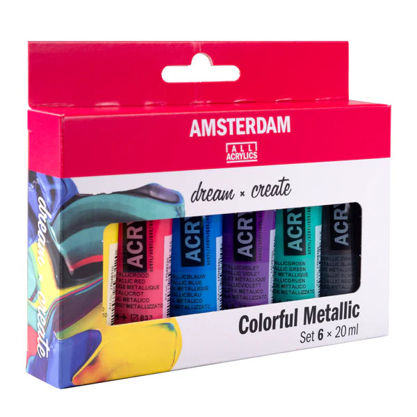 Amsterdam Acrylfarben - farbenfrohes Metallicset 6 x 20 ml