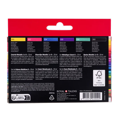 Amsterdam Acrylfarben - farbenfrohes Metallicset 6 x 20 ml