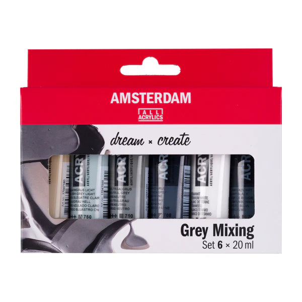 Amsterdam Acrylfarben - Mischset Grau 6 x 20 ml