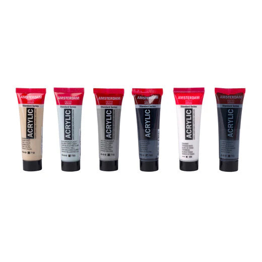 Amsterdam Acrylfarben - Mischset Grau 6 x 20 ml