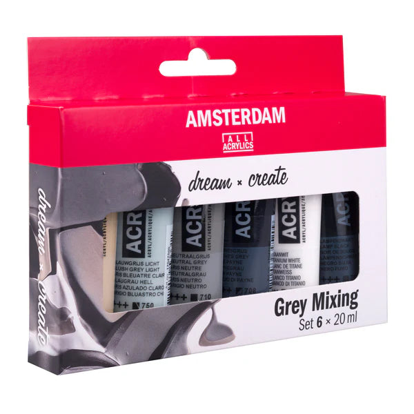 Amsterdam Acrylfarben - Mischset Grau 6 x 20 ml