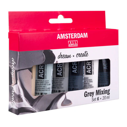 Amsterdam Acrylfarben - Mischset Grau 6 x 20 ml