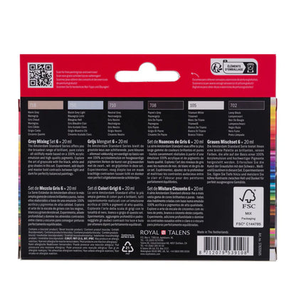 Amsterdam Acrylfarben - Mischset Grau 6 x 20 ml