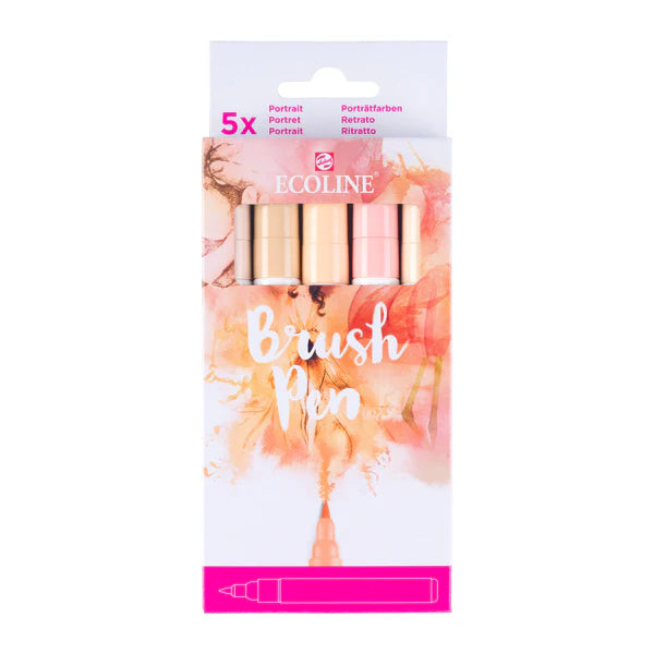 Ecoline Brush Pen - Portraitfarben-Set mit 5 Farben