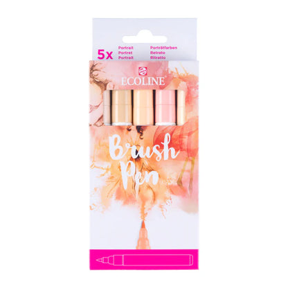 Ecoline Brush Pen - Portraitfarben-Set mit 5 Farben