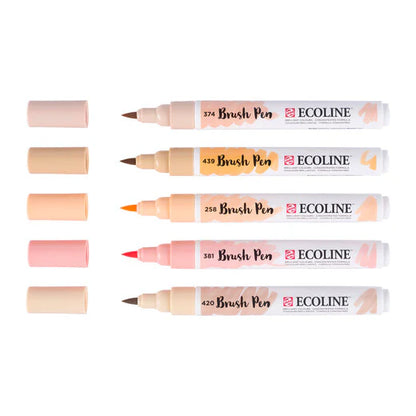 Ecoline Brush Pen - Portraitfarben-Set mit 5 Farben