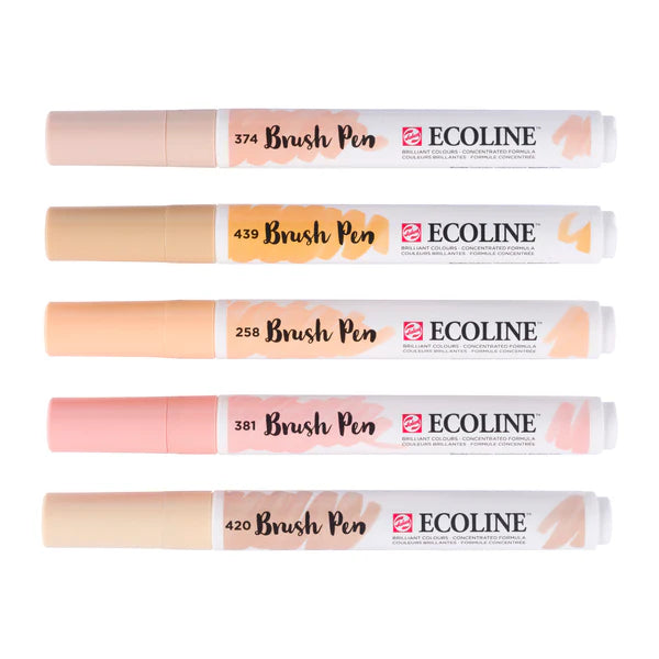 Ecoline Brush Pen - Portraitfarben-Set mit 5 Farben