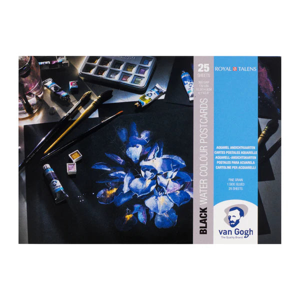 Talens Aquarellpostkarte "Van Gogh" -  schwarz, 360 g/m², 25 Blatt (10,5 x 14,8 cm)