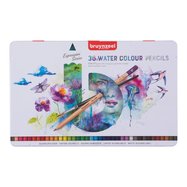 Bruynzeel Expression Aquarellbuntstifte - Metalletui mit 36 Stück