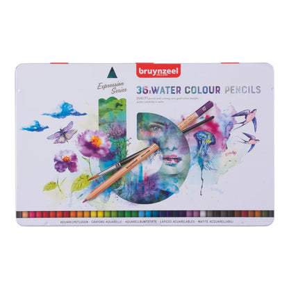 Bruynzeel Expression Aquarellbuntstifte - Metalletui mit 36 Stück