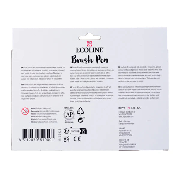 Ecoline Brush Pen - Zusatz-Set mit 30 Farben