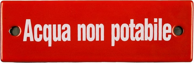 Schild 'Acqua non potabile'