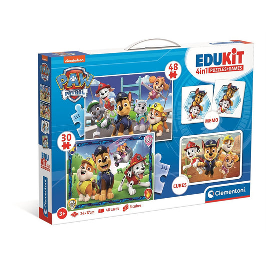 Clementoni 4er-Edukit - Paw Patrol "Rickety Ridge" (2x Puzzle, 1x Würfel, 1x Memory)