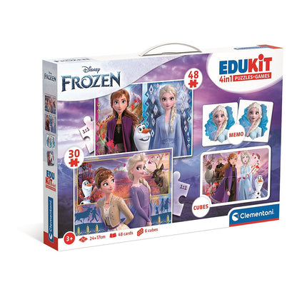 Clementoni 4er-Edukit - Disney Frozen 2 (2x Puzzle, 1x Würfel, 1x Memory)