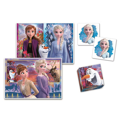 Clementoni 4er-Edukit - Disney Frozen 2 (2x Puzzle, 1x Würfel, 1x Memory)