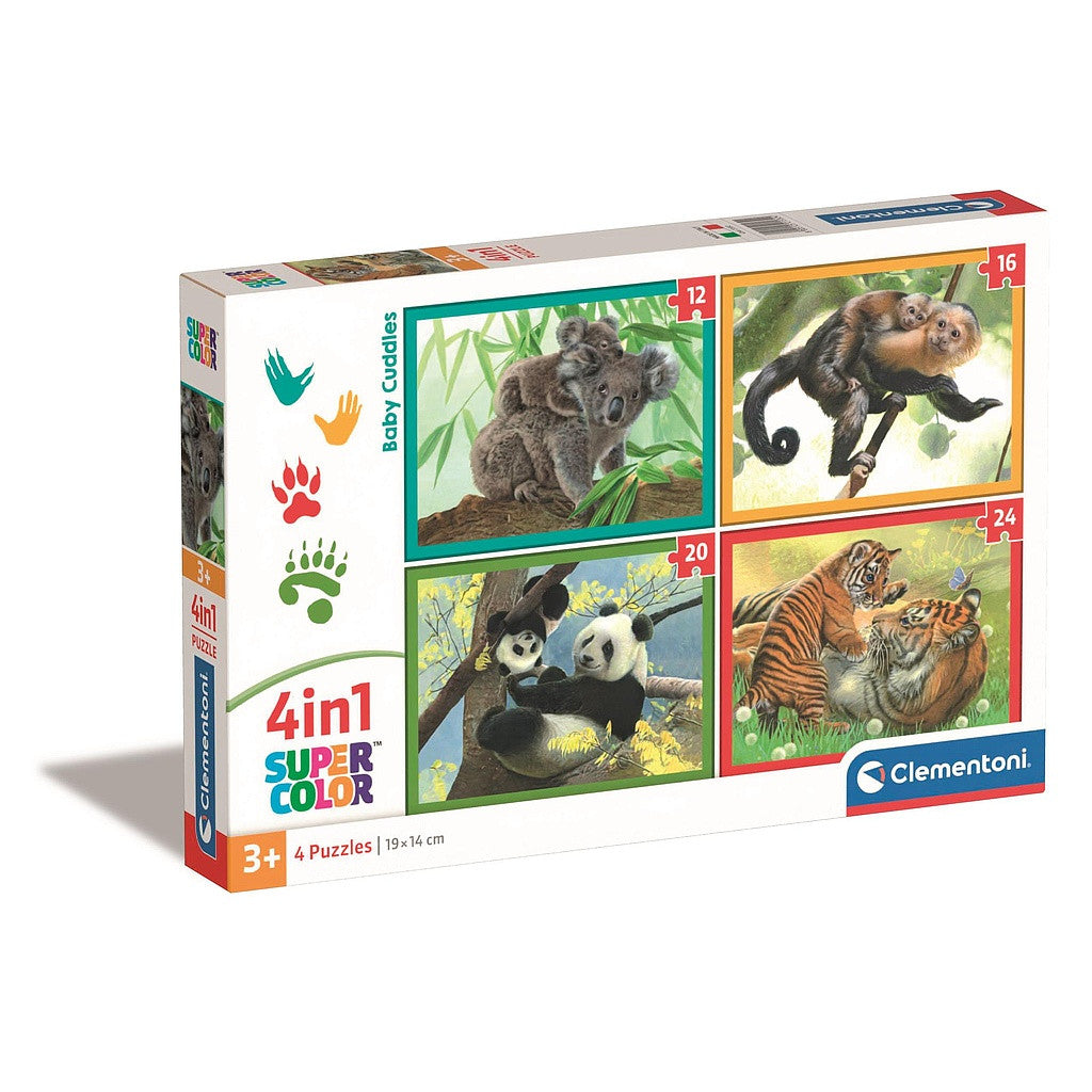 Clementoni 4-in-1 Puzzle - Tierbabys (12 - 24 Teile)