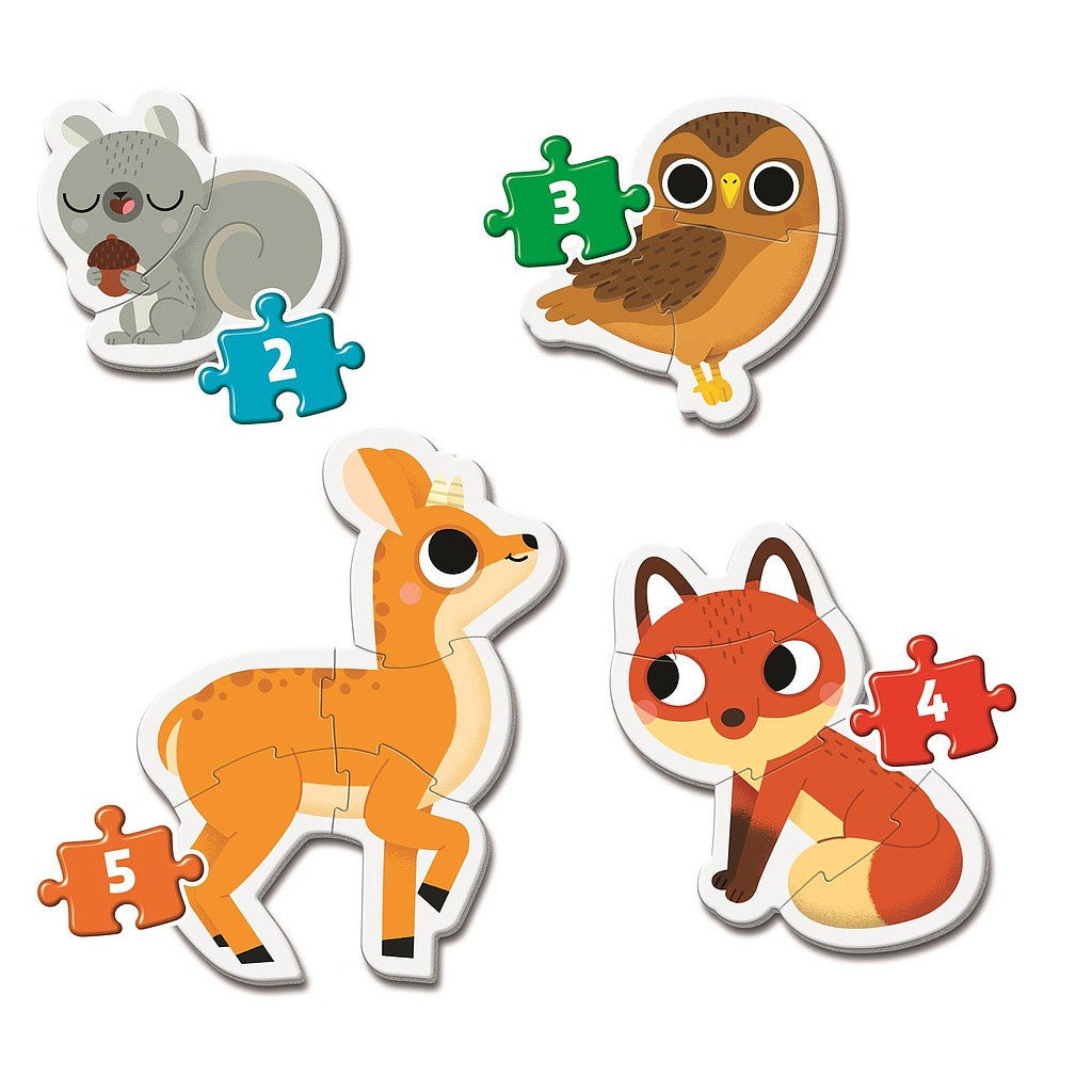 Clementoni "Mein erstes Puzzle" - Waldtiere (4 Puzzles, 2 - 5 Teile)