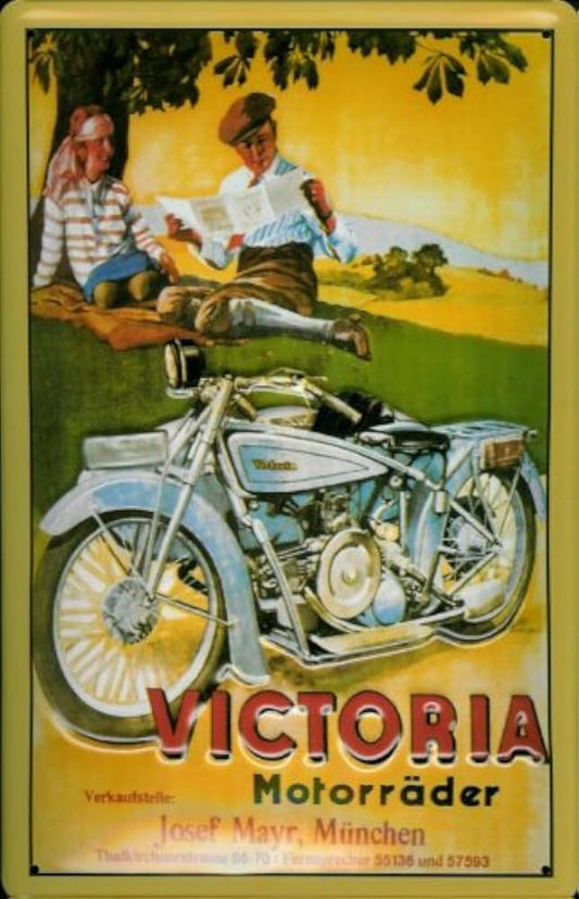 Schild 'Victoria Motorräder' (10 x 15 cm)
