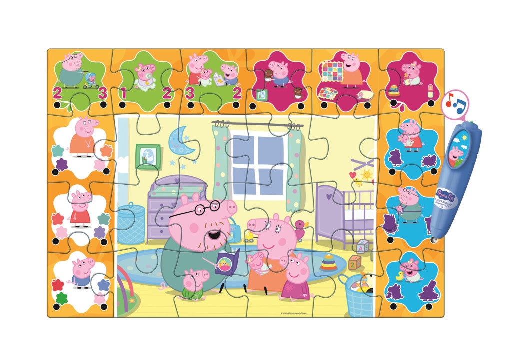 Clementoni interaktives Puzzle-Quiz inkl. Stift - Peppa Pig (24 Teile)