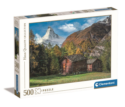 Clementoni Puzzle - Berghütte vorm Matterhorn (500 Teile)