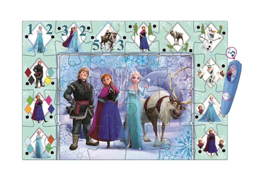 Clementoni interaktives Puzzle-Quiz inkl. Stift - Disney Frozen (24 Teile)
