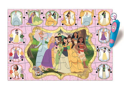 Clementoni interaktives Puzzle-Quiz inkl. Stift - Disney Prinzessinnen (24 Teile)