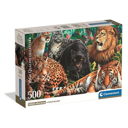 Clementoni Puzzle - Tierische Wildkatzen (500 Teile)