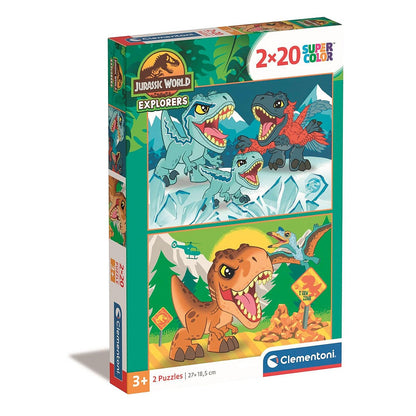 Clementoni 2-in-1 Puzzle - Jurassic World für Kinder "Mini T-Rex" (2 x 20 Teile)