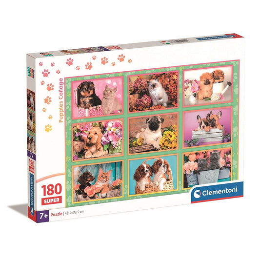 Clementoni Puzzle - Tierwelpen-Collage (180 Teile)