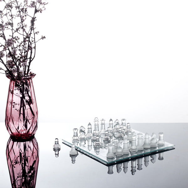 Schachspiel aus Glas (25 x 25 cm)