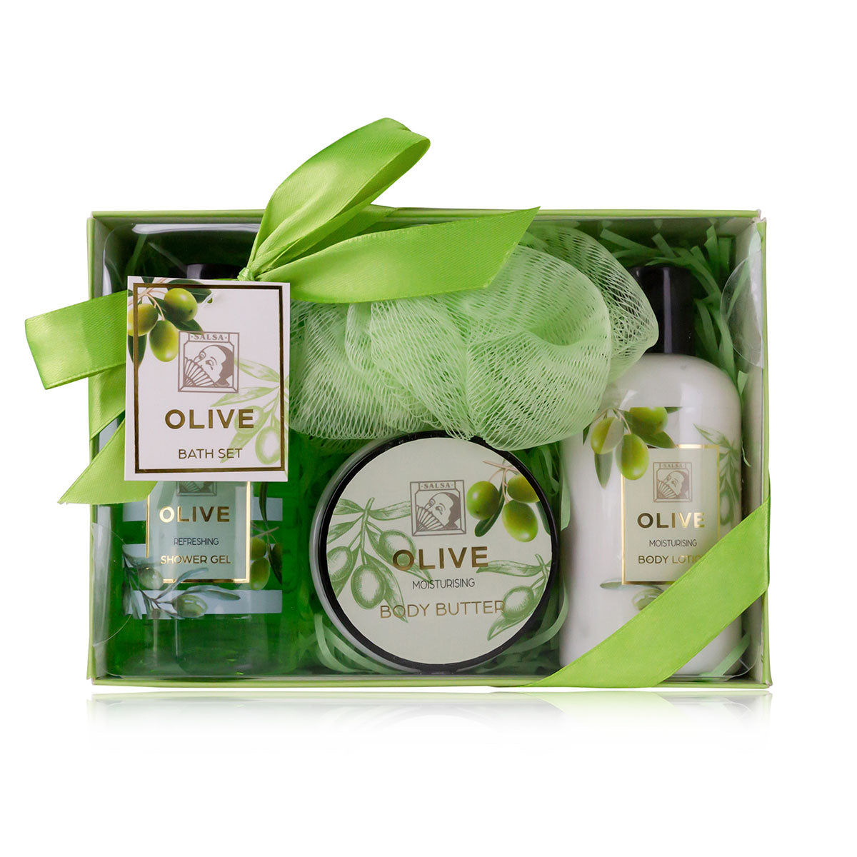 Badeset "Olive" in in Geschenkbox (4-teilig)
