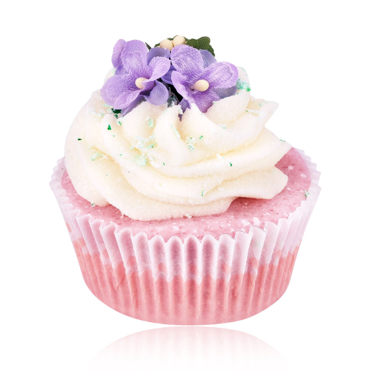 Bade Cupcake "Fliederzauber" (Duft:  Lavendel & Viola & Jasmin & Bergamotte & Lotusblüte)